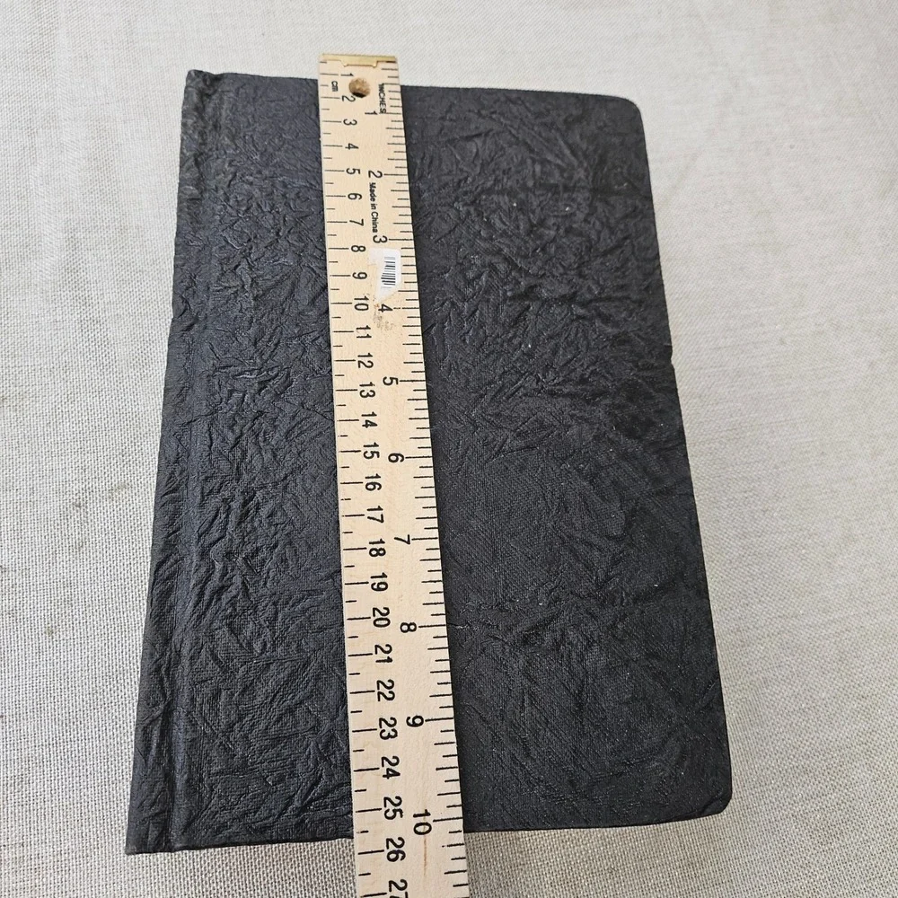 Handmade Black Textured Hardcover Journal Deckle Edge Paper Notebook 10x7 Large